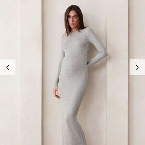 The Soft Rib Maxi Long Sleeve Dress